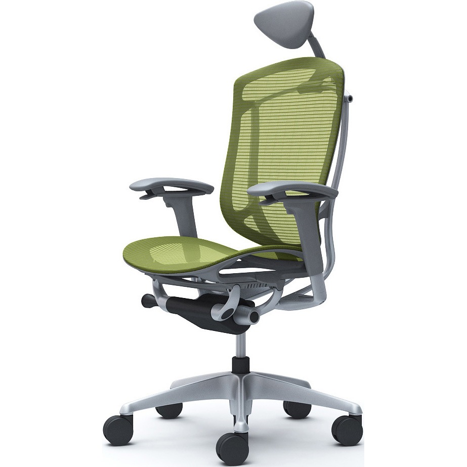 CC8AYA FPG5 コンテッサセコンダ、可動肘、可動ヘッド、座メッシュ、ハンガー無、ランバー無、グレーB、シルバー、脚シルバー、ウレタン 1脚 オカムラ(岡村製作所) 【通販モノタロウ】