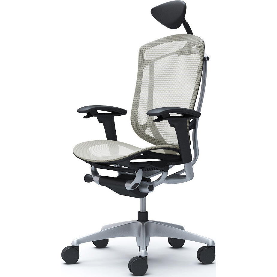 CC8AYR FPG2 コンテッサセコンダ、可動肘、可動ヘッド、座メッシュ、ハンガー無、ランバー無、ブラックB、シルバー、脚シルバー、ウレタン 1脚 オカムラ(岡村製作所) 【通販モノタロウ】