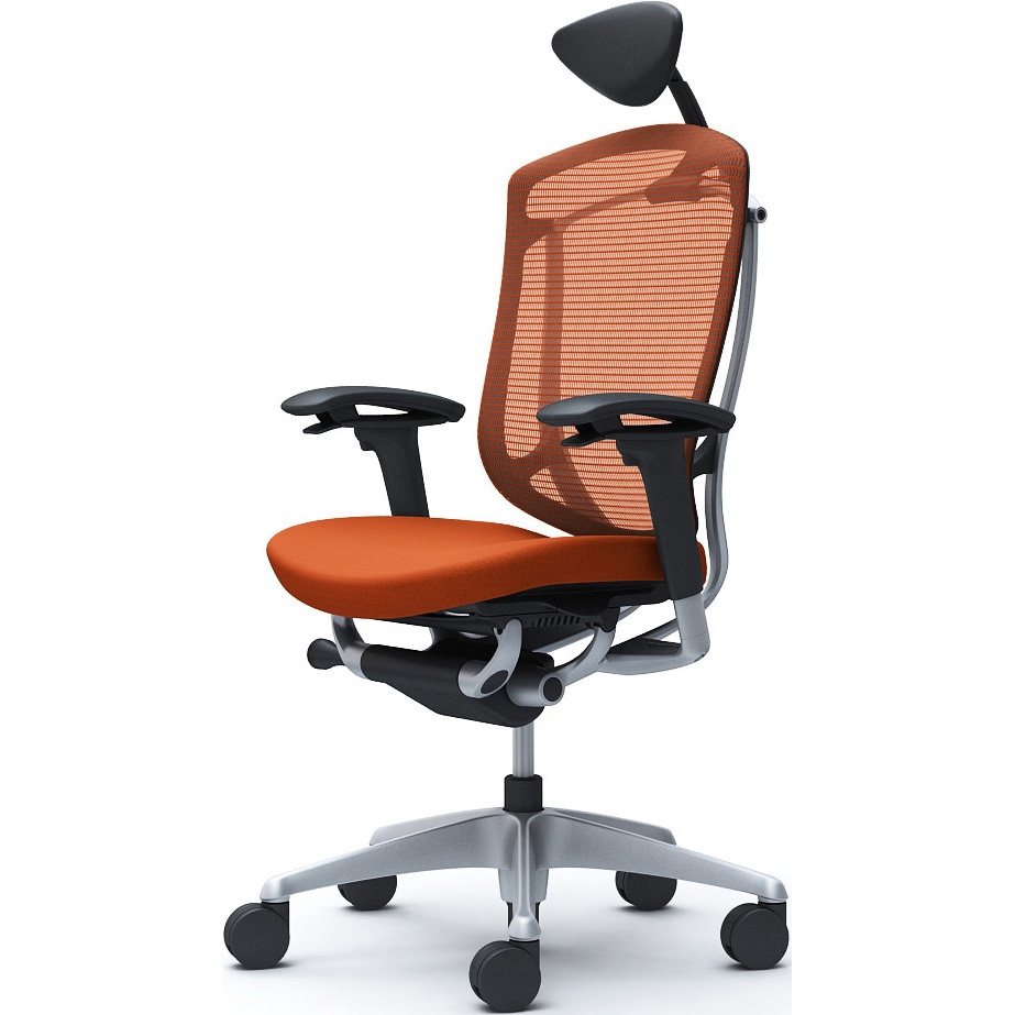 CC8CYR FPD8 コンテッサセコンダ、可動肘、可動ヘッド、座クッション、ハンガー無、ランバー無、ブラックB、シルバー、脚シルバー、ウレタン 1脚 オカムラ(岡村製作所) 【通販モノタロウ】