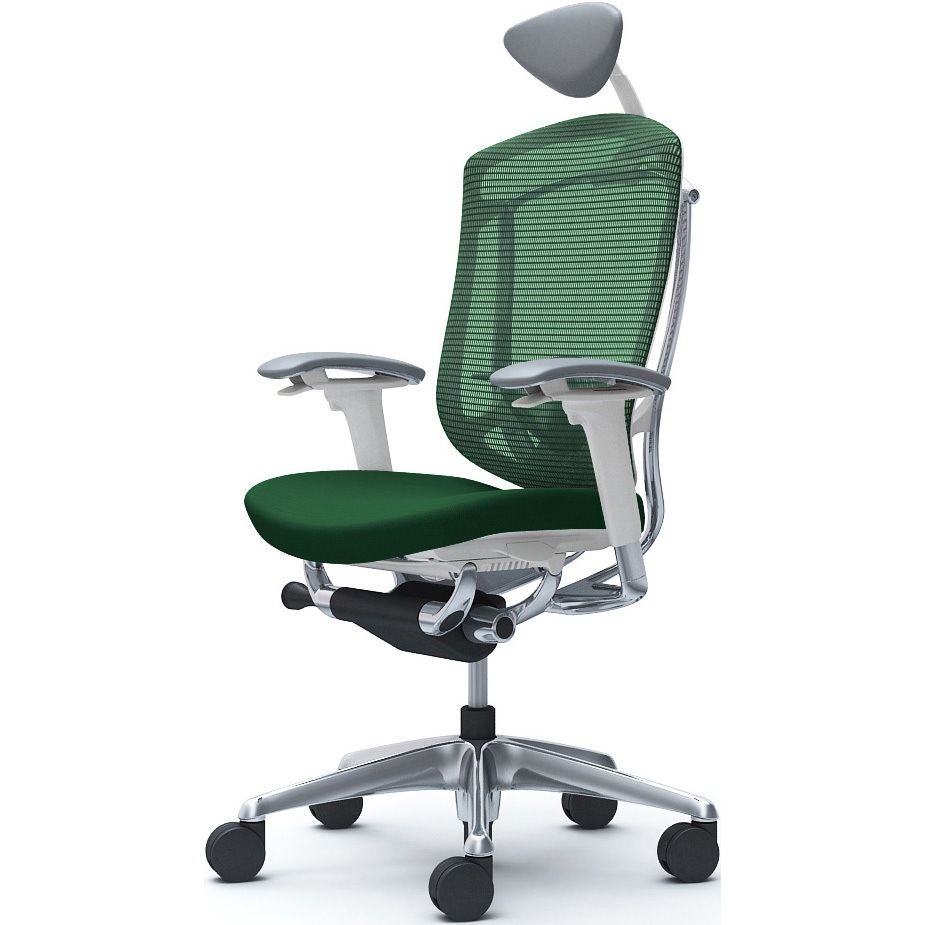 CC8CXZ FPD5 コンテッサセコンダ、可動肘、可動ヘッド、座クッション、ハンガー無、ランバー付、ホワイトB、ポリッシュ、脚ポリッシュ、ウレタン 1脚 オカムラ(岡村製作所) 【通販モノタロウ】