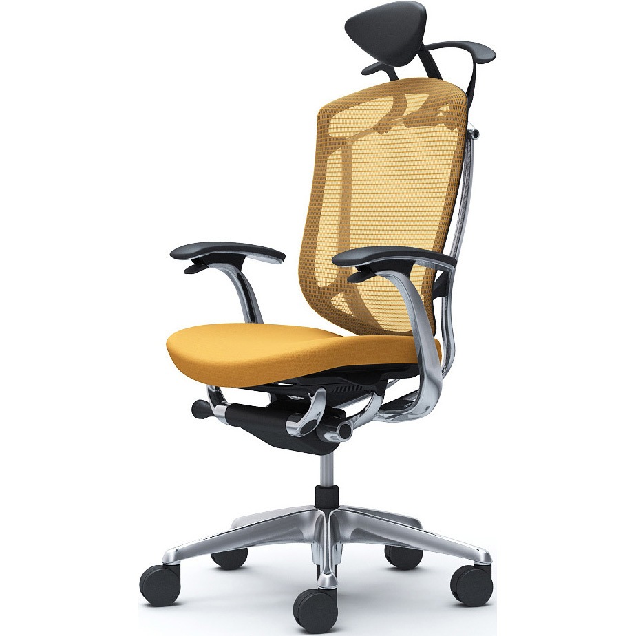 CC4DXR FPD9 コンテッサセコンダ、固定肘、可動ヘッド、座クッション、ハンガー付、ランバー無、ブラックB、ポリッシュ、脚ポリッシュ、ウレタン 1脚 オカムラ(岡村製作所) 【通販モノタロウ】