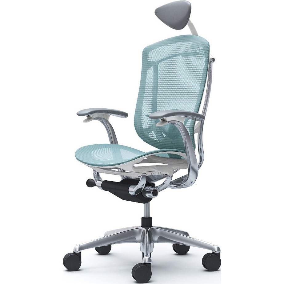 CC4ABZ FPG6 コンテッサセコンダ，固定肘，座メッシュ，小型ヘッド5本脚，ポリッシュ，ホワイト，ランバー付ハンガー無 1脚 オカムラ(岡村製作所) 【通販モノタロウ】