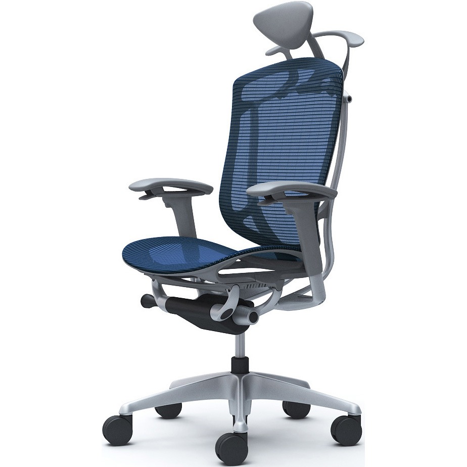 CC8BYA FPG4 コンテッサセコンダ、可動肘、可動ヘッド、座メッシュ、ハンガー付、ランバー無、グレーB、シルバー、脚シルバー、ウレタン 1脚 オカムラ(岡村製作所) 【通販モノタロウ】 219,800円