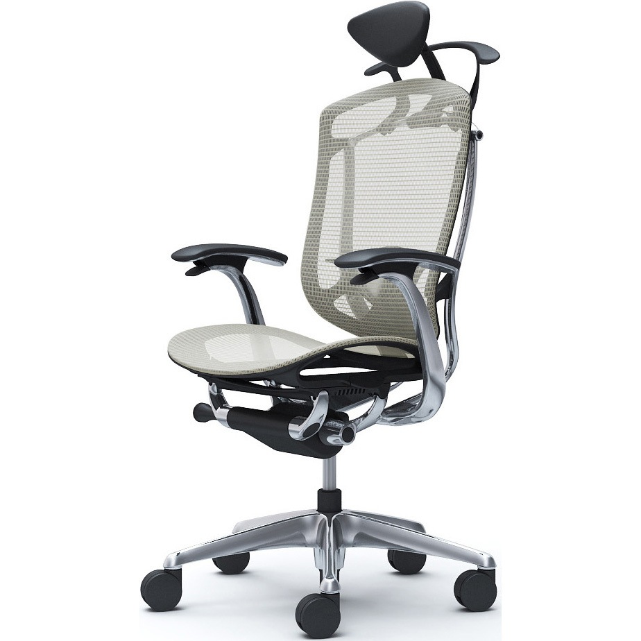 CC4BBS FPG2 コンテッサセコンダ，固定肘，座メッシュ，小型ヘッド5本脚，ポリッシュ，ブラック，ランバー付ハンガー付 1脚 オカムラ(岡村製作所) 【通販モノタロウ】