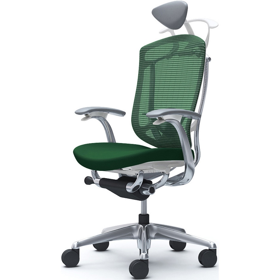 CC4DBZ FPD5 コンテッサセコンダ，固定肘，座クッション，小型ヘッド5本脚，ポリッシュ，ホワイト，ランバー付ハンガー付 1脚 オカムラ(岡村製作所) 【通販モノタロウ】