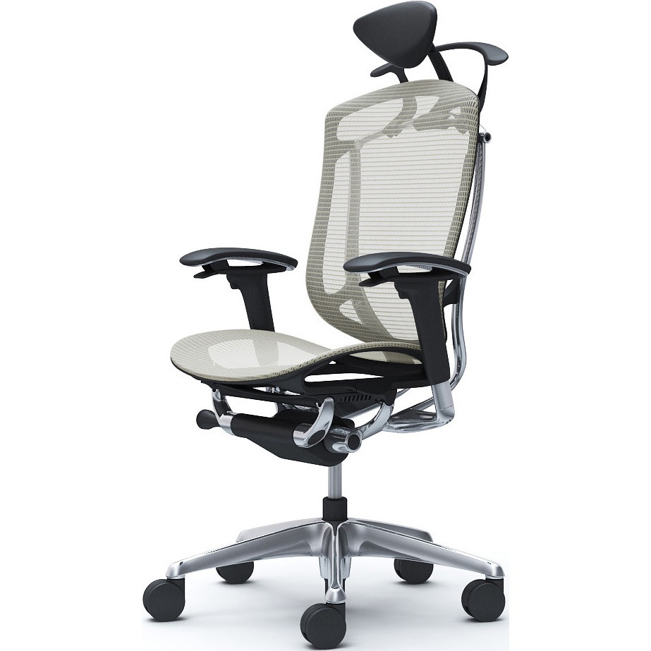 CC8BXR FPG2 コンテッサセコンダ、可動肘、可動ヘッド、座メッシュ、ハンガー付、ランバー無、ブラックB、ポリッシュ、脚ポリッシュ、ウレタン 1脚 オカムラ(岡村製作所) 【通販モノタロウ】