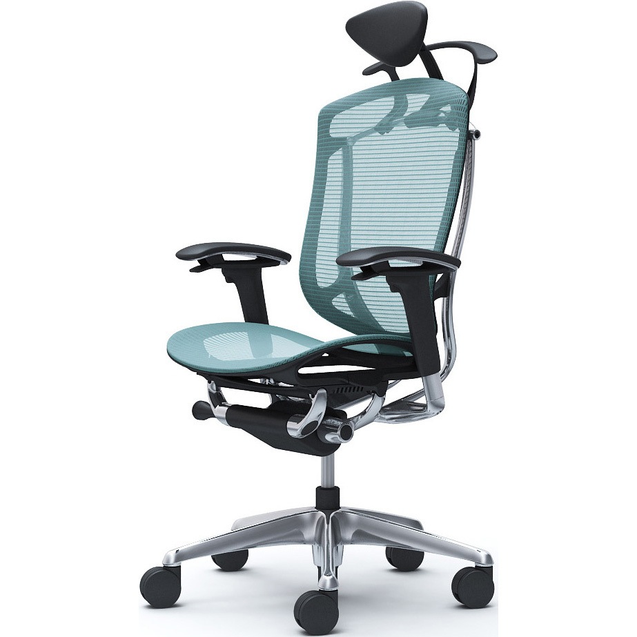 CC8BXR FPG6 コンテッサセコンダ、可動肘、可動ヘッド、座メッシュ、ハンガー付、ランバー無、ブラックB、ポリッシュ、脚ポリッシュ、ウレタン 1脚 オカムラ(岡村製作所) 【通販モノタロウ】