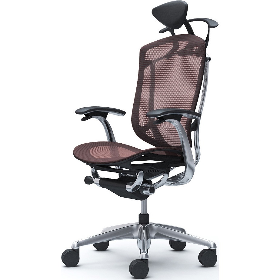 CC4BBR FPG8 コンテッサセコンダ，固定肘，座メッシュ，小型ヘッド5本脚，ポリッシュ，ブラック，ランバー無ハンガー付 1脚 オカムラ(岡村製作所) 【通販モノタロウ】