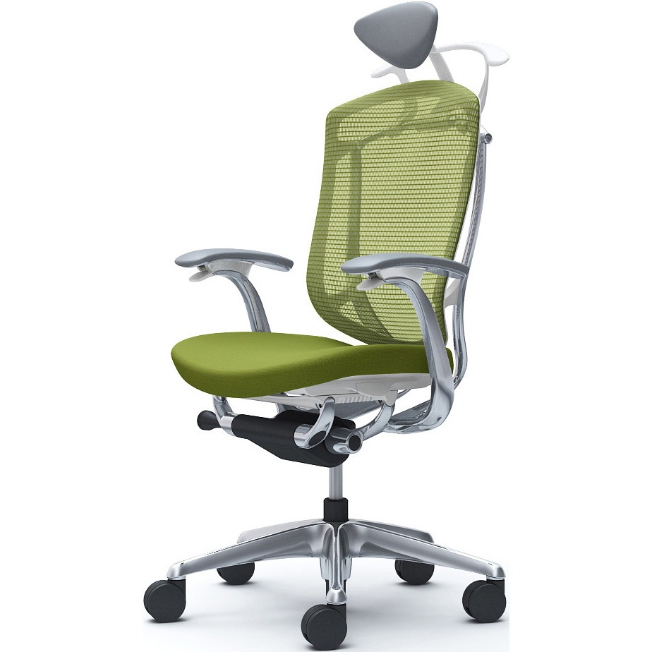 CC4DBW FPC5 コンテッサセコンダ，固定肘，座クッション，小型ヘッド5本脚，ポリッシュ，ホワイト，ランバー無ハンガー付 1脚 オカムラ(岡村製作所) 【通販モノタロウ】