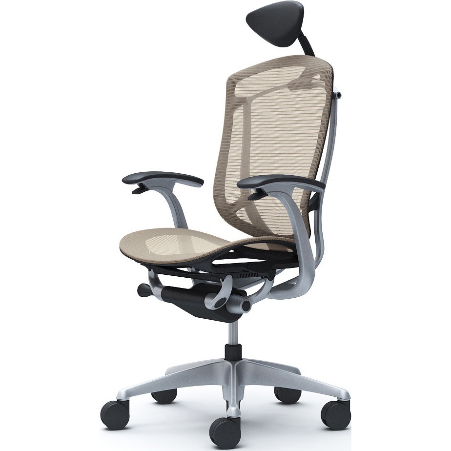 CC4AYR FPG7 コンテッサセコンダ、固定肘、可動ヘッド、座メッシュ、ハンガー無、ランバー無、ブラックB、シルバー、脚シルバー、ウレタン 1脚 オカムラ(岡村製作所) 【通販モノタロウ】 98,890円