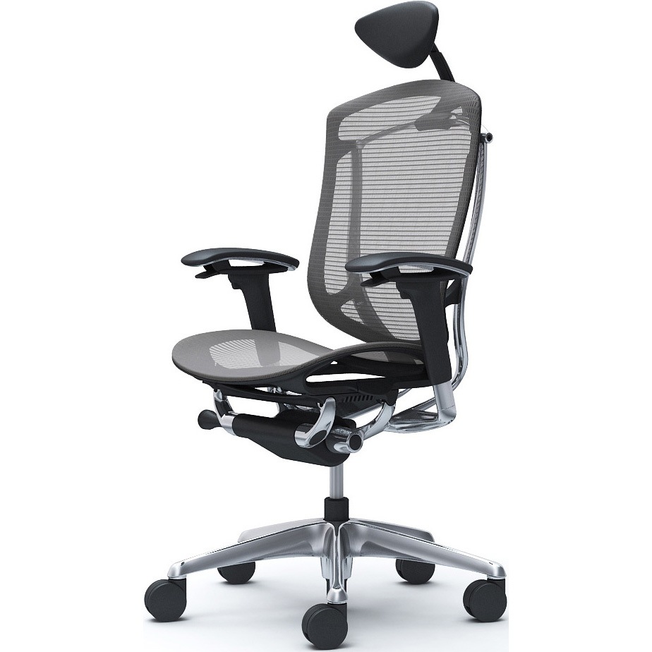 CC8AXR FPH2 コンテッサセコンダ、可動肘、可動ヘッド、座メッシュ、ハンガー無、ランバー無、ブラックB、ポリッシュ、脚ポリッシュ、ウレタン 1脚 オカムラ(岡村製作所) 【通販モノタロウ】