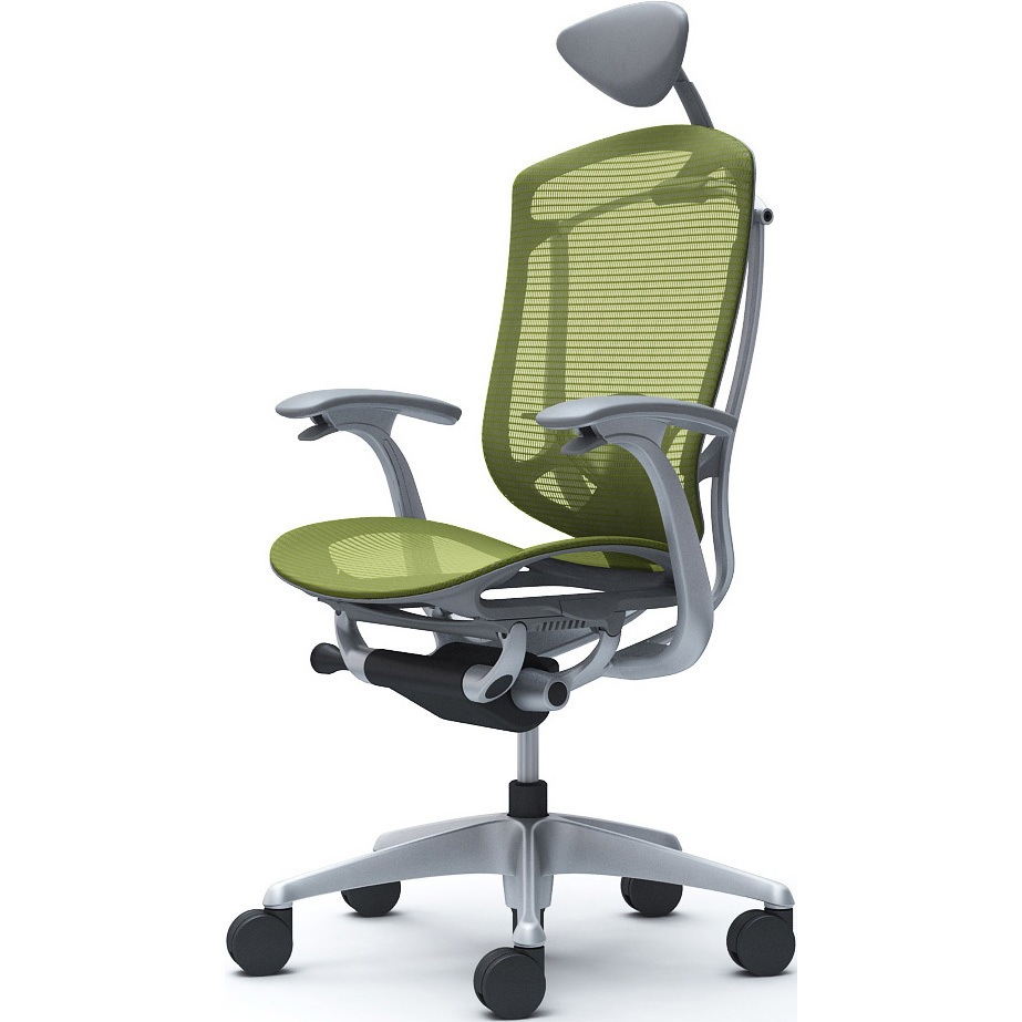 CC4AYE FPG5 コンテッサセコンダ、固定肘、可動ヘッド、座メッシュ、ハンガー無、ランバー付、グレーB、シルバー、脚シルバー、ウレタン 1脚 オカムラ(岡村製作所) 【通販モノタロウ】 104,390円