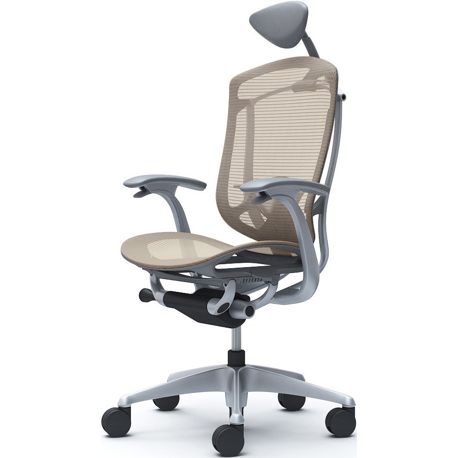 CC4AYE FPG7 コンテッサセコンダ、固定肘、可動ヘッド、座メッシュ、ハンガー無、ランバー付、グレーB、シルバー、脚シルバー、ウレタン 1脚 オカムラ(岡村製作所) 【通販モノタロウ】 104,390円