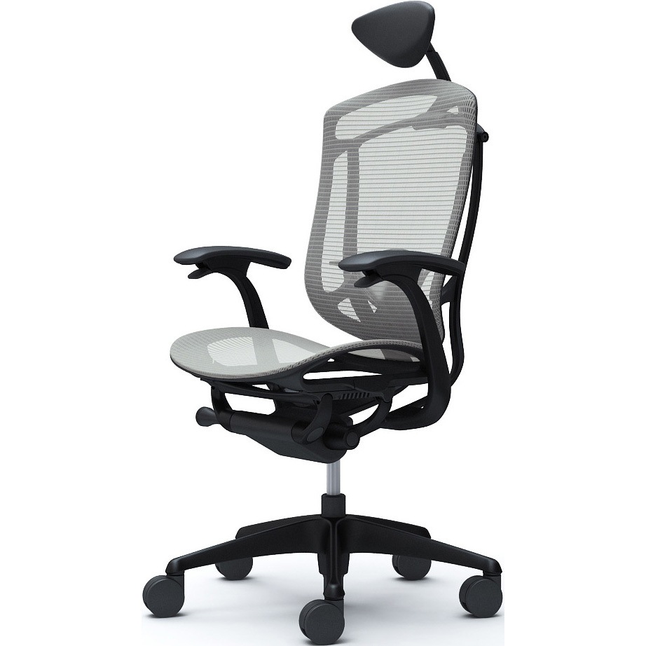 CC4AZS FPG3 コンテッサセコンダ、固定肘、可動ヘッド、座メッシュ、ハンガー無、ランバー付、ブラックB、ブラック、脚ブラック、ウレタン 1脚 オカムラ(岡村製作所) 【通販モノタロウ】