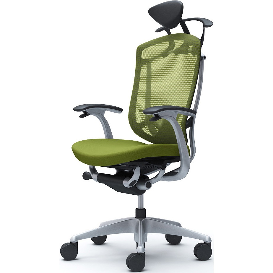 CC4DYS FPC5 コンテッサセコンダ、固定肘、可動ヘッド、座クッション、ハンガー付、ランバー付、ブラックB、シルバー、脚シルバー、ウレタン 1脚 オカムラ(岡村製作所) 【通販モノタロウ】