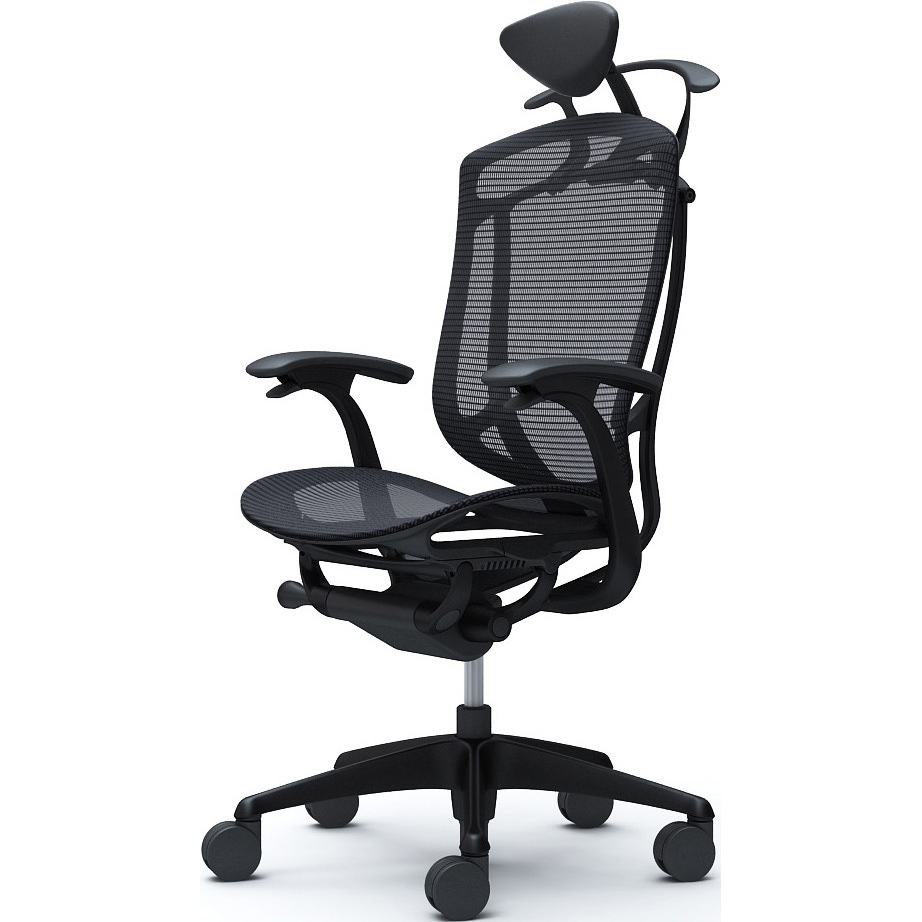 CC4BZR FPG1 コンテッサセコンダ、固定肘、可動ヘッド、座メッシュ、ハンガー付、ランバー無、ブラックB、ブラック、脚ブラック、ウレタン 1脚 オカムラ(岡村製作所) 【通販モノタロウ】