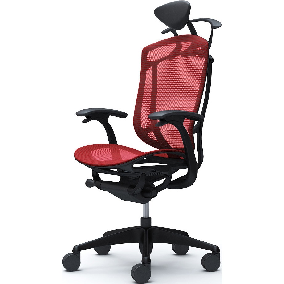 CC4BZR FPG9 コンテッサセコンダ、固定肘、可動ヘッド、座メッシュ、ハンガー付、ランバー無、ブラックB、ブラック、脚ブラック、ウレタン 1脚 オカムラ(岡村製作所) 【通販モノタロウ】