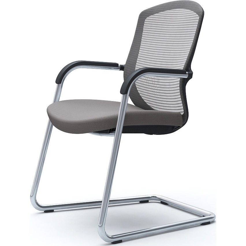 CC74BR FPD2 コンテッサセコンダ ゲストチェア，カンチ脚，メッキ脚，ブラックボディ 1脚 オカムラ(岡村製作所) 【通販モノタロウ】