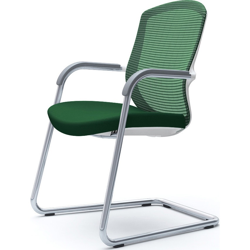 CC74BW FPD5 コンテッサセコンダ ゲストチェア，カンチ脚，メッキ脚，ホワイトボディ 1脚 オカムラ(岡村製作所) 【通販モノタロウ】