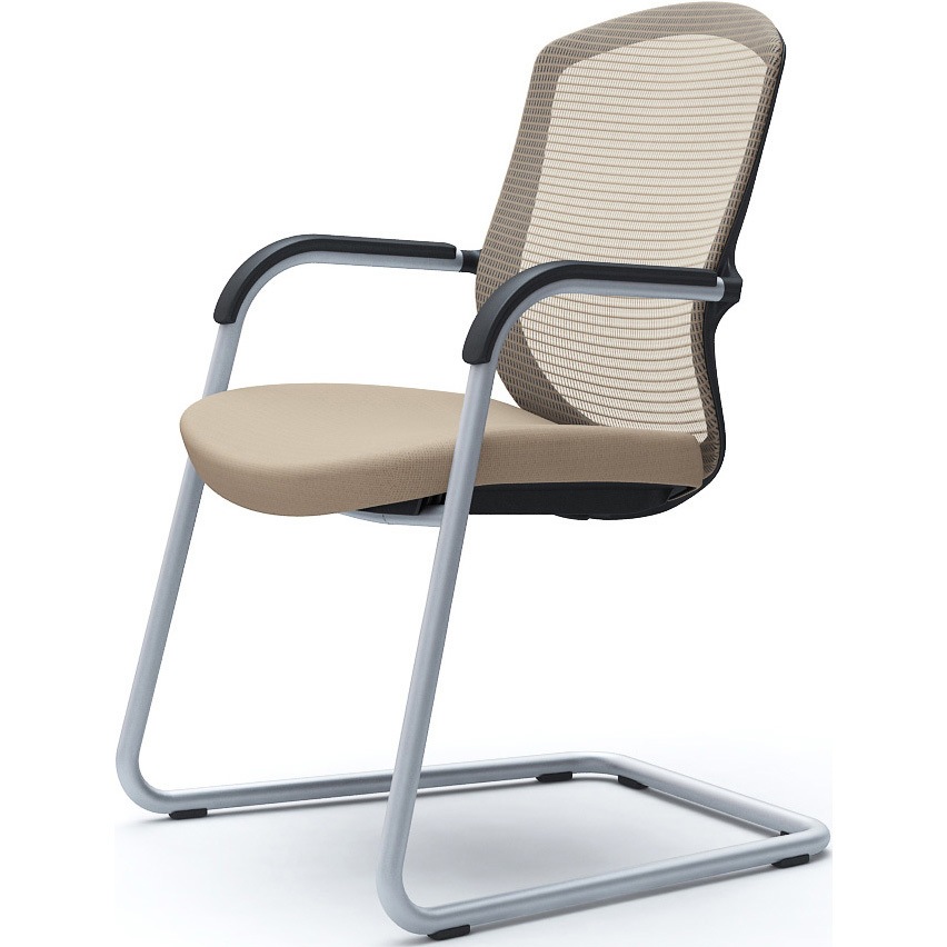 CC74GR FPC7 コンテッサセコンダ ゲストチェア，カンチ脚，シルバー塗装脚，ブラックボディ 1脚 オカムラ(岡村製作所) 【通販モノタロウ】