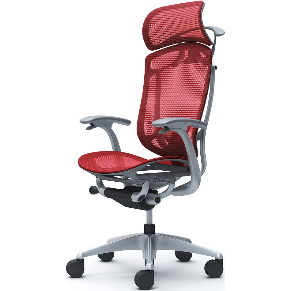 CC46YE FPG9 コンテッサセコンダ、固定肘、固定ヘッド、座メッシュ、ハンガー付、ランバー付、グレーB、シルバー、脚シルバー、ウレタン 1脚 オカムラ(岡村製作所) 【通販モノタロウ】