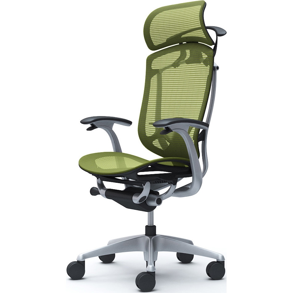 CC46YS FPG5 コンテッサセコンダ、固定肘、固定ヘッド、座メッシュ、ハンガー付、ランバー付、ブラックB、シルバー、脚シルバー、ウレタン 1脚 オカムラ(岡村製作所) 【通販モノタロウ】