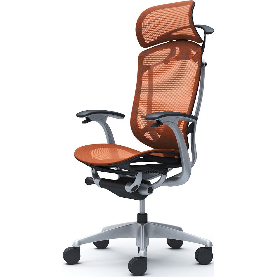 CC46YS FPH8 コンテッサセコンダ、固定肘、固定ヘッド、座メッシュ、ハンガー付、ランバー付、ブラックB、シルバー、脚シルバー、ウレタン 1脚 オカムラ(岡村製作所) 【通販モノタロウ】