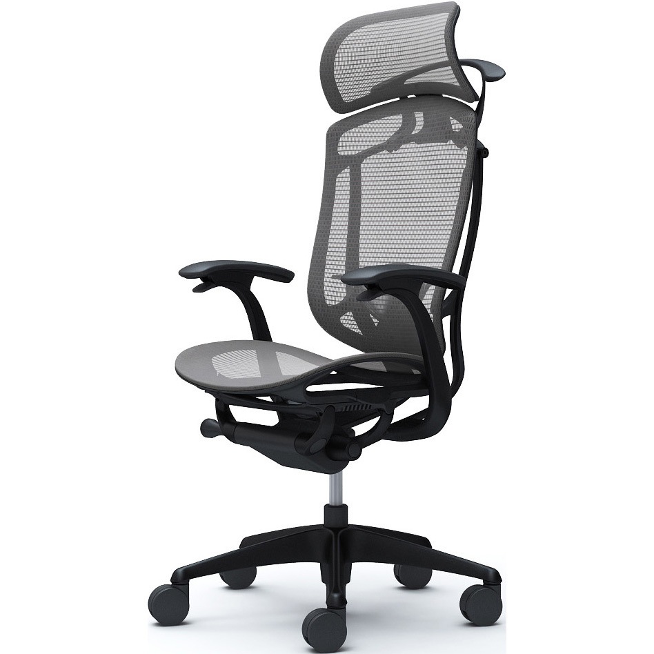 CC46ZS FPH2 コンテッサセコンダ、固定肘、固定ヘッド、座メッシュ、ハンガー付、ランバー付、ブラックB、ブラック、脚ブラック、ウレタン 1脚 オカムラ(岡村製作所) 【通販モノタロウ】