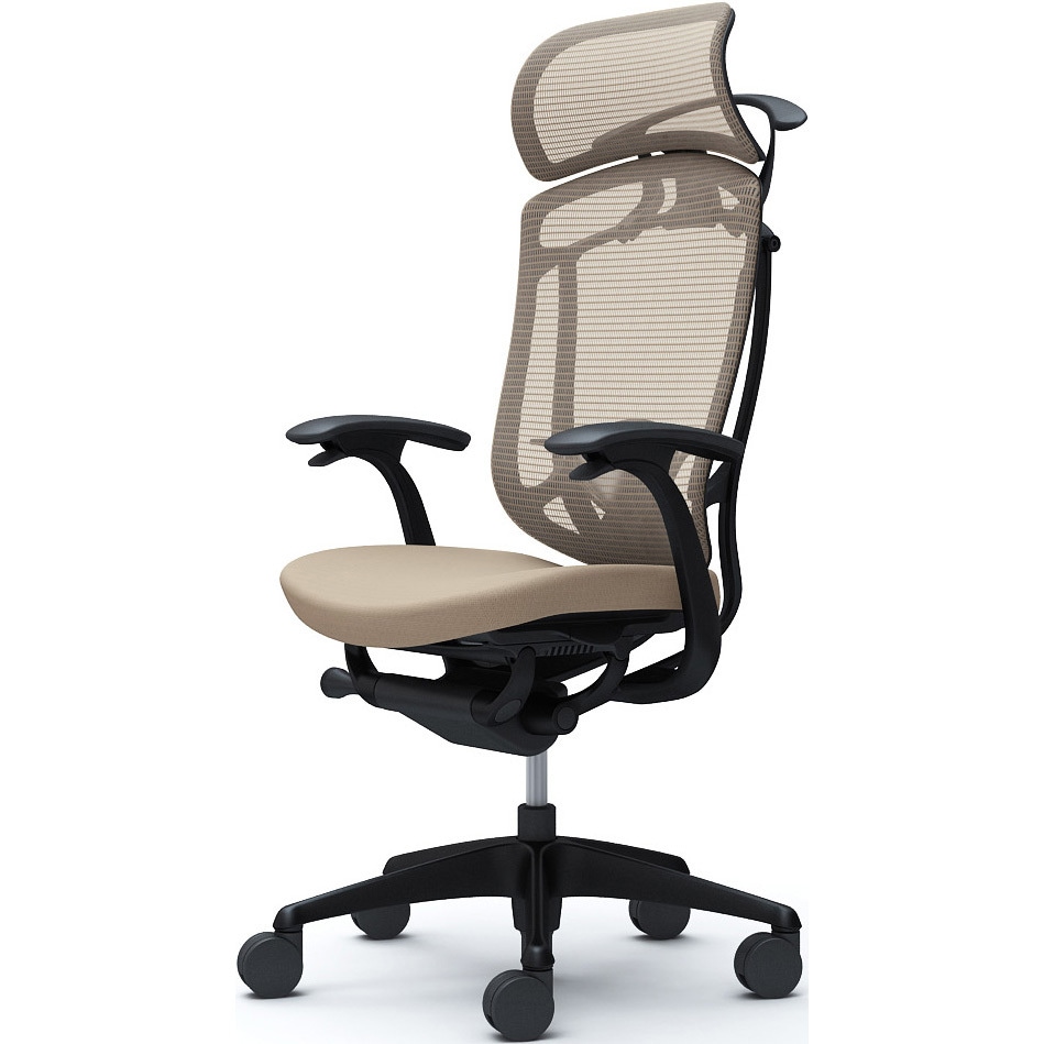 CC48ZS FPC7 コンテッサセコンダ、固定肘、固定ヘッド、座クッション、ハンガー付、ランバー付、ブラックB、ブラック、脚ブラック、ウレタン 1脚 オカムラ(岡村製作所) 【通販モノタロウ】