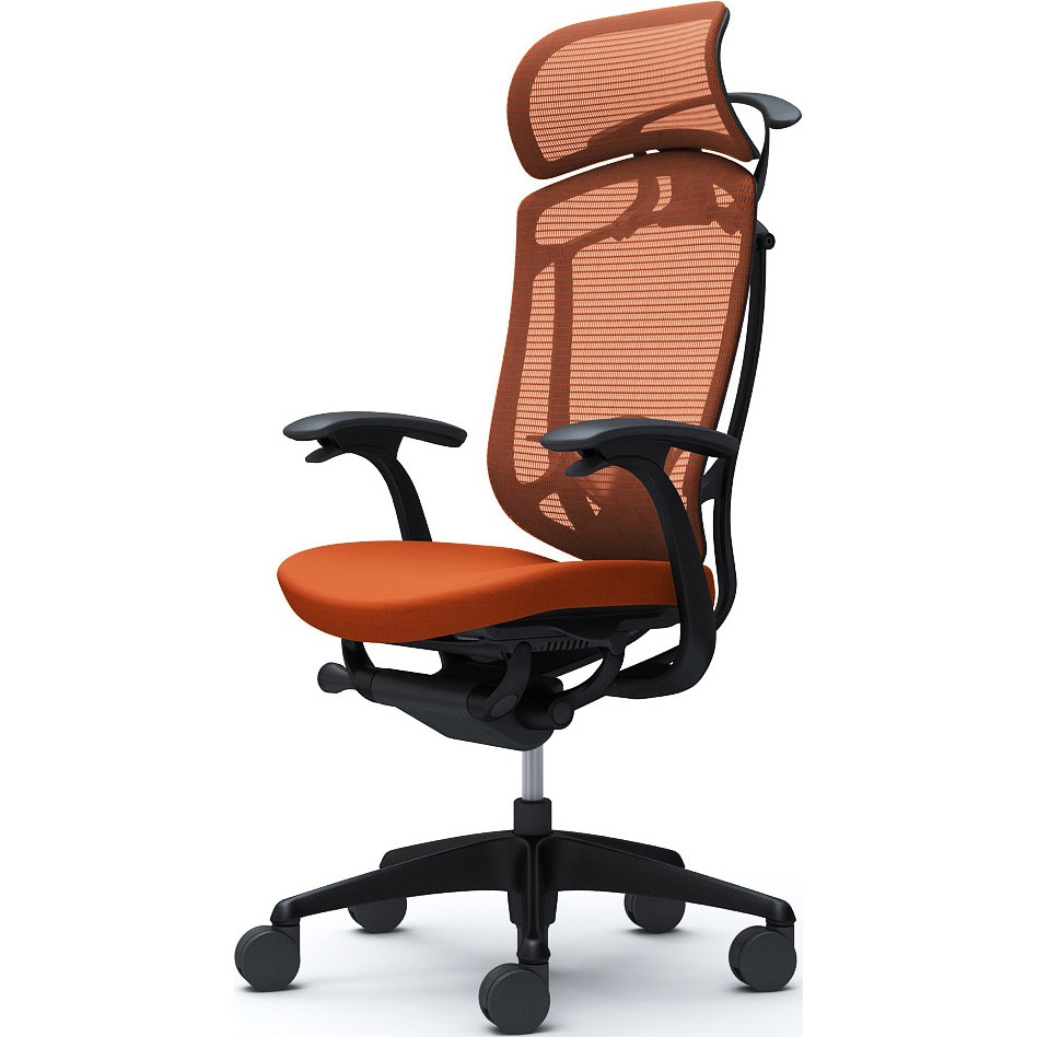 CC48ZS FPD8 コンテッサセコンダ、固定肘、固定ヘッド、座クッション、ハンガー付、ランバー付、ブラックB、ブラック、脚ブラック、ウレタン 1脚 オカムラ(岡村製作所) 【通販モノタロウ】