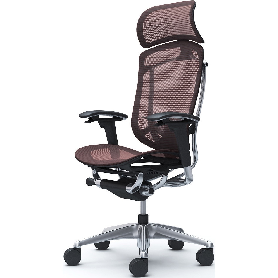 CC85XS FPG8 コンテッサセコンダ、可動肘、固定ヘッド、座メッシュ、ハンガー無、ランバー付、ブラックB、ポリッシュ、脚ポリッシュ、ウレタン 1脚 オカムラ(岡村製作所) 【通販モノタロウ】