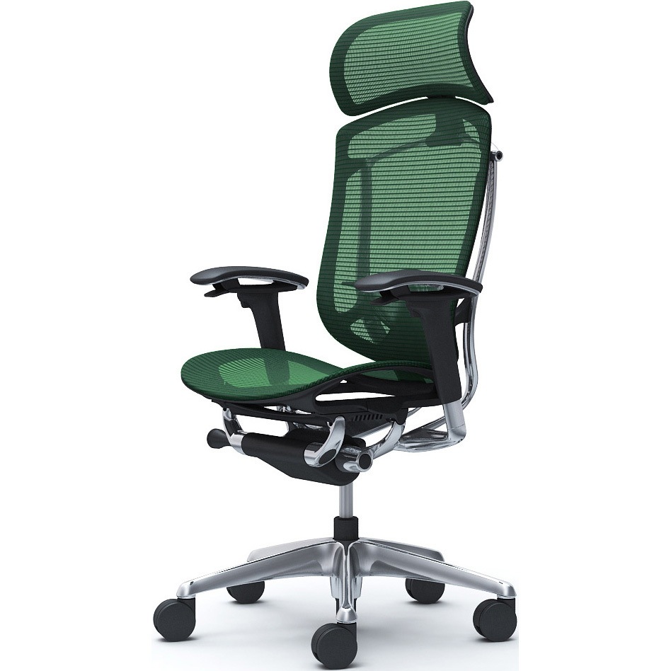 CC85XS FPH5 コンテッサセコンダ、可動肘、固定ヘッド、座メッシュ、ハンガー無、ランバー付、ブラックB、ポリッシュ、脚ポリッシュ、ウレタン 1脚 オカムラ(岡村製作所) 【通販モノタロウ】