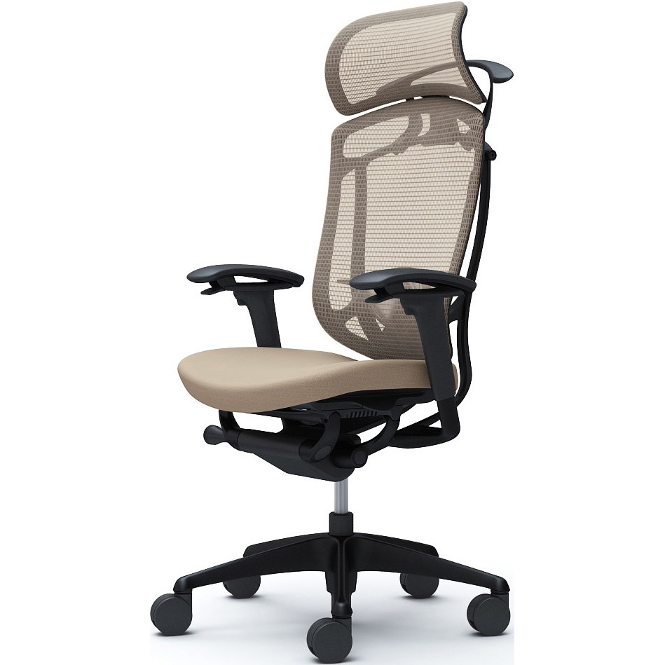 CC88ZS FPC7 コンテッサセコンダ、可動肘、固定ヘッド、座クッション、ハンガー付、ランバー付、ブラックB、ブラック、脚ブラック、ウレタン 1脚 オカムラ(岡村製作所) 【通販モノタロウ】