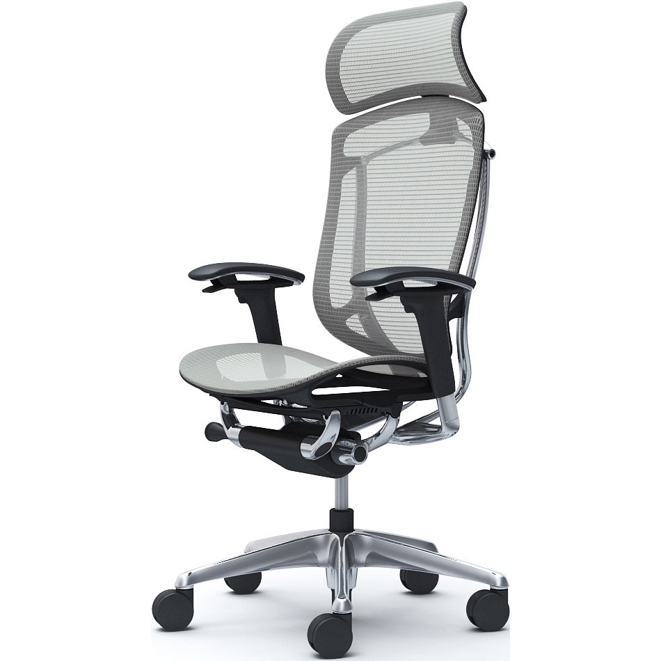 CC85XR FPG3 コンテッサセコンダ、可動肘、固定ヘッド、座メッシュ、ハンガー無、ランバー無、ブラックB、ポリッシュ、脚ポリッシュ、ウレタン 1脚 オカムラ(岡村製作所) 【通販モノタロウ】