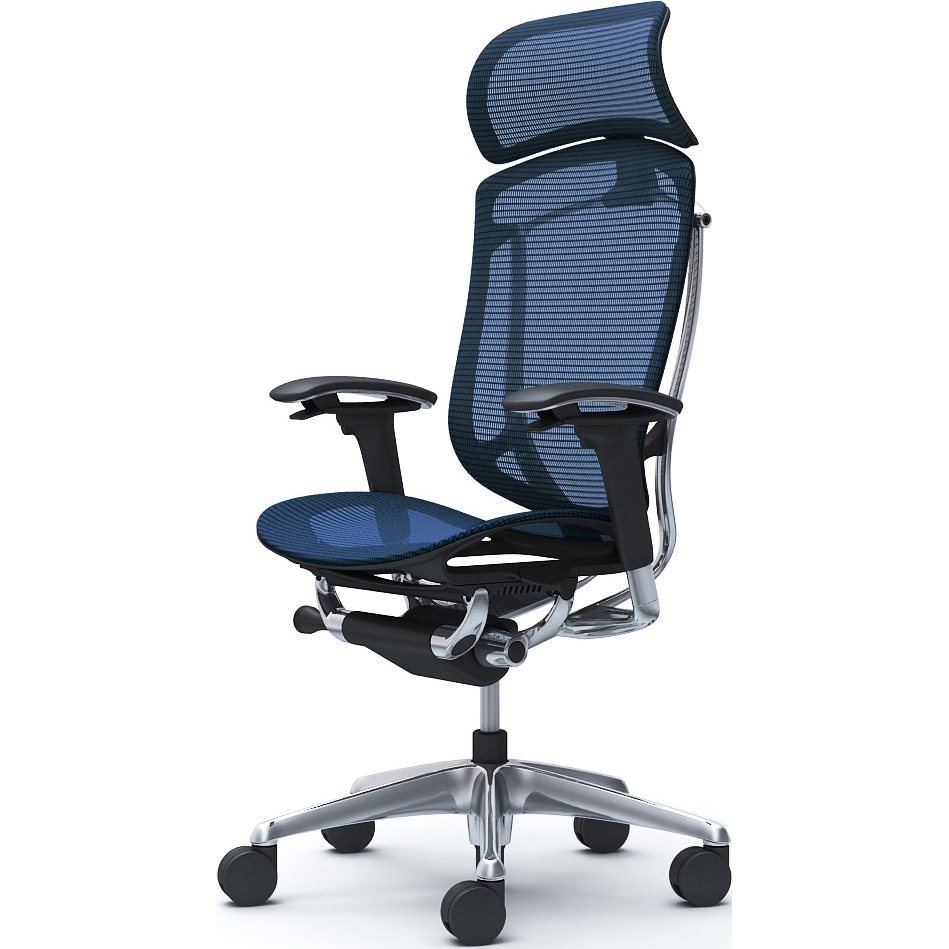 CC85XR FPG4 コンテッサセコンダ、可動肘、固定ヘッド、座メッシュ、ハンガー無、ランバー無、ブラックB、ポリッシュ、脚ポリッシュ、ウレタン 1脚 オカムラ(岡村製作所) 【通販モノタロウ】