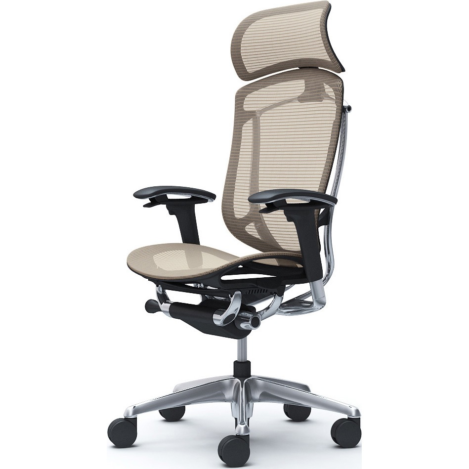 CC85XR FPG7 コンテッサセコンダ、可動肘、固定ヘッド、座メッシュ、ハンガー無、ランバー無、ブラックB、ポリッシュ、脚ポリッシュ、ウレタン 1脚 オカムラ(岡村製作所) 【通販モノタロウ】