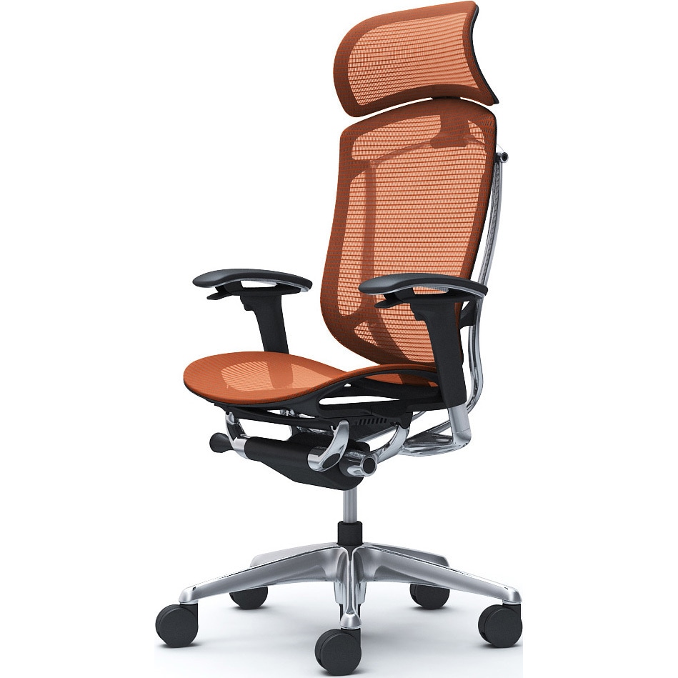CC85XR FPH8 コンテッサセコンダ、可動肘、固定ヘッド、座メッシュ、ハンガー無、ランバー無、ブラックB、ポリッシュ、脚ポリッシュ、ウレタン 1脚 オカムラ(岡村製作所) 【通販モノタロウ】