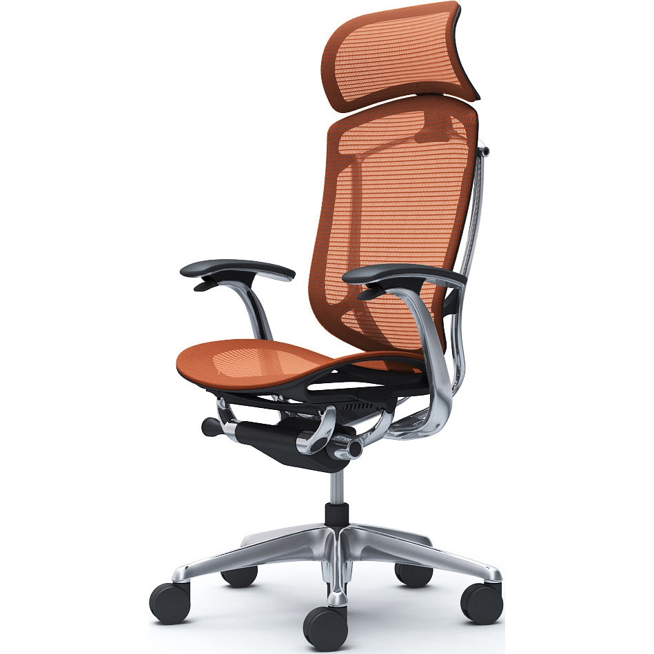 CC45XR FPH8 コンテッサセコンダ、固定肘、固定ヘッド、座メッシュ、ハンガー無、ランバー無、ブラックB、ポリッシュ、脚ポリッシュ、ウレタン 1脚 オカムラ(岡村製作所) 【通販モノタロウ】