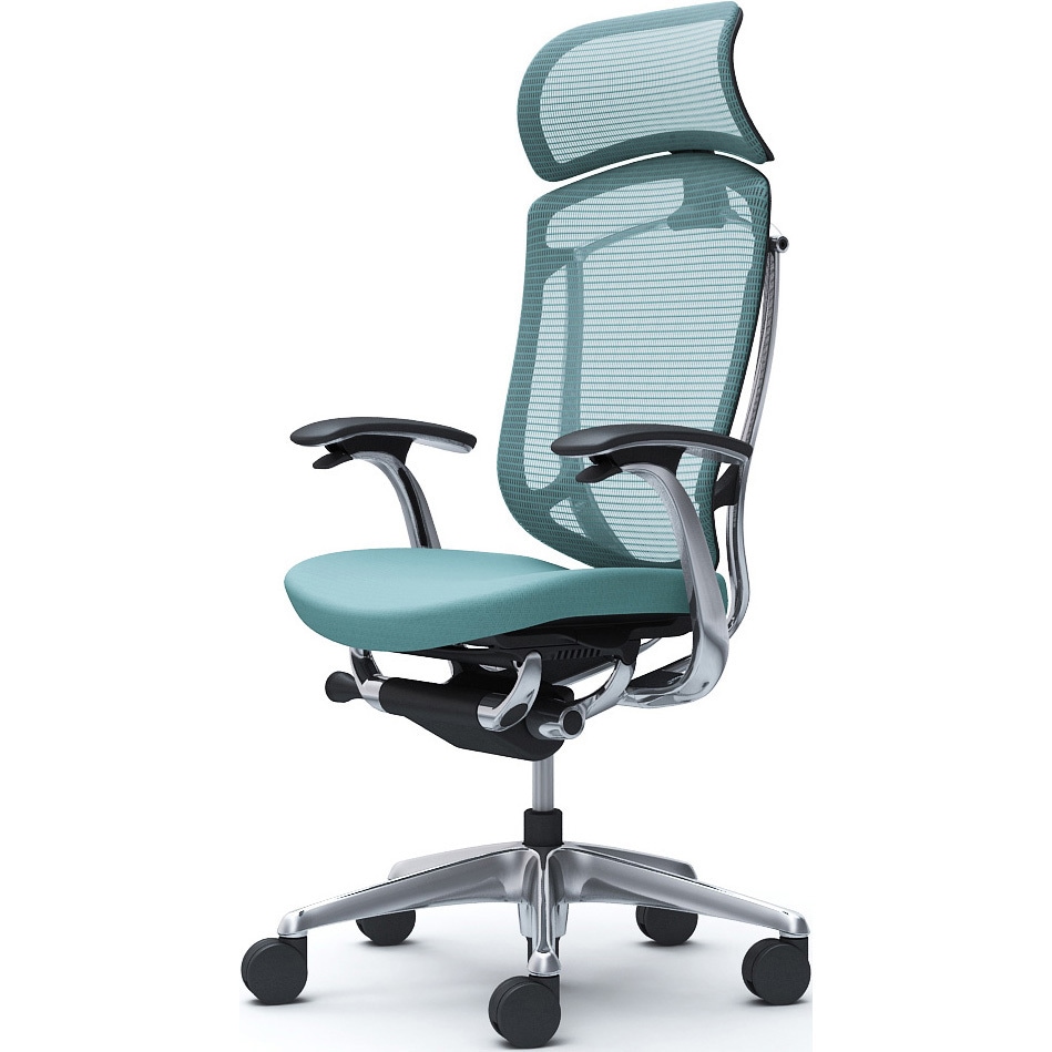 CC47XR FPC6 コンテッサセコンダ、固定肘、固定ヘッド、座クッション、ハンガー無、ランバー無、ブラックB、ポリッシュ、脚ポリッシュ、ウレタン 1脚 オカムラ(岡村製作所) 【通販モノタロウ】