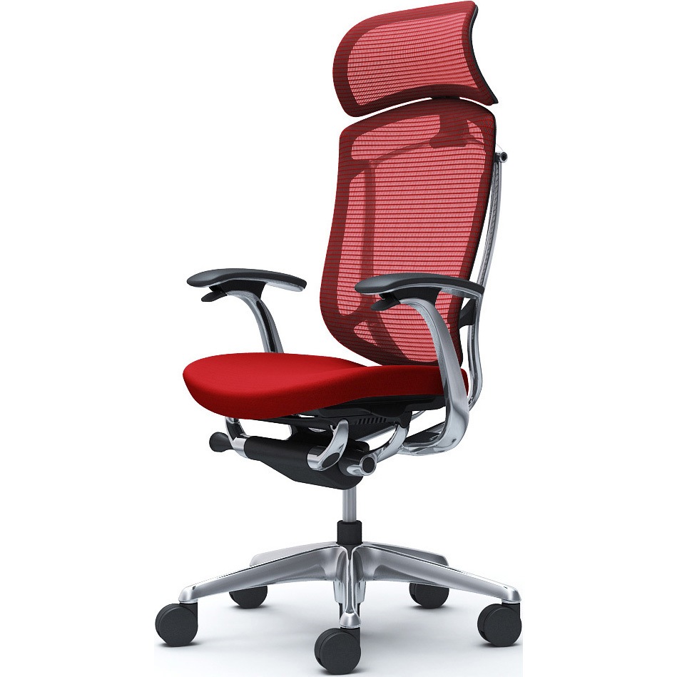 CC47XR FPC9 コンテッサセコンダ、固定肘、固定ヘッド、座クッション、ハンガー無、ランバー無、ブラックB、ポリッシュ、脚ポリッシュ、ウレタン 1脚 オカムラ(岡村製作所) 【通販モノタロウ】