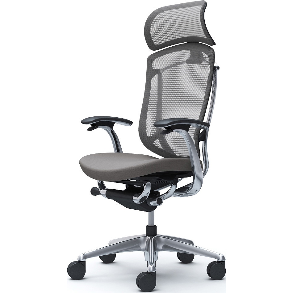 CC47XR FPD2 コンテッサセコンダ、固定肘、固定ヘッド、座クッション、ハンガー無、ランバー無、ブラックB、ポリッシュ、脚ポリッシュ、ウレタン 1脚 オカムラ(岡村製作所) 【通販モノタロウ】