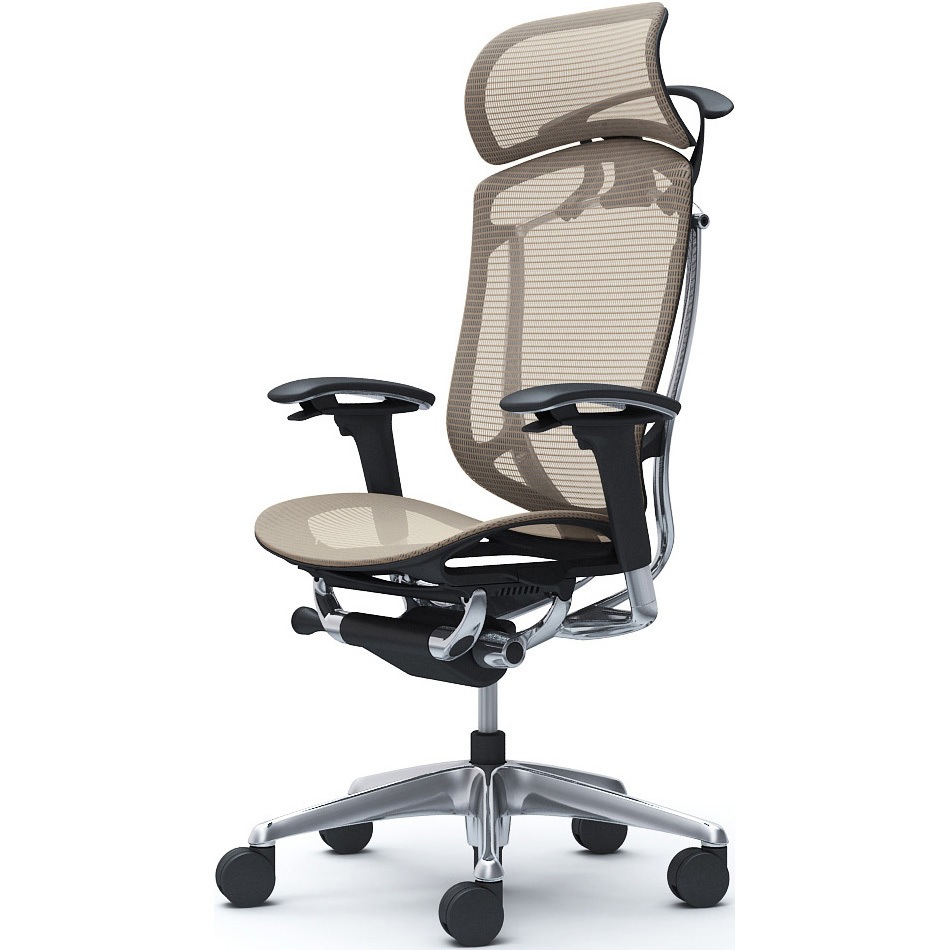 CC86XR FPG7 コンテッサセコンダ、可動肘、固定ヘッド、座メッシュ、ハンガー付、ランバー無、ブラックB、ポリッシュ、脚ポリッシュ、ウレタン 1脚 オカムラ(岡村製作所) 【通販モノタロウ】
