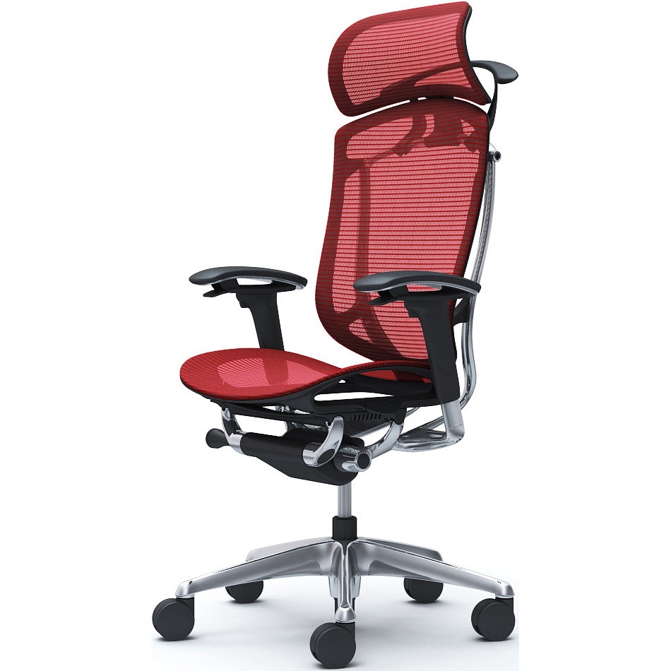 CC86XR FPG9 コンテッサセコンダ、可動肘、固定ヘッド、座メッシュ、ハンガー付、ランバー無、ブラックB、ポリッシュ、脚ポリッシュ、ウレタン 1脚 オカムラ(岡村製作所) 【通販モノタロウ】