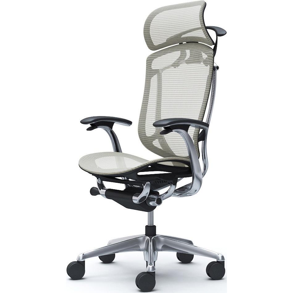 CC46XR FPG2 コンテッサセコンダ、固定肘、固定ヘッド、座メッシュ、ハンガー付、ランバー無、ブラックB、ポリッシュ、脚ポリッシュ、ウレタン 1脚 オカムラ(岡村製作所) 【通販モノタロウ】