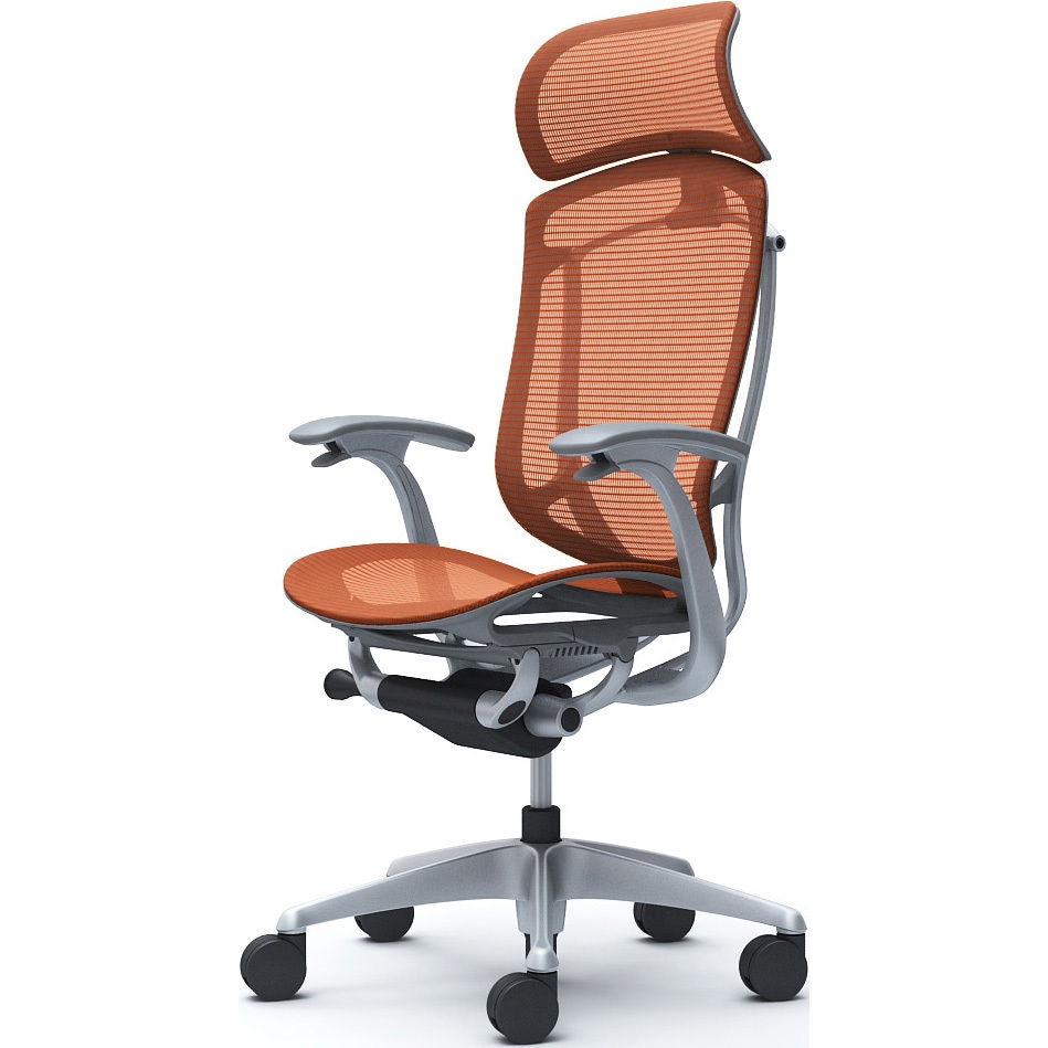 CC45YA FPH8 コンテッサセコンダ、固定肘、固定ヘッド、座メッシュ、ハンガー無、ランバー無、グレーB、シルバー、脚シルバー、ウレタン 1脚 オカムラ(岡村製作所) 【通販モノタロウ】 104,390円