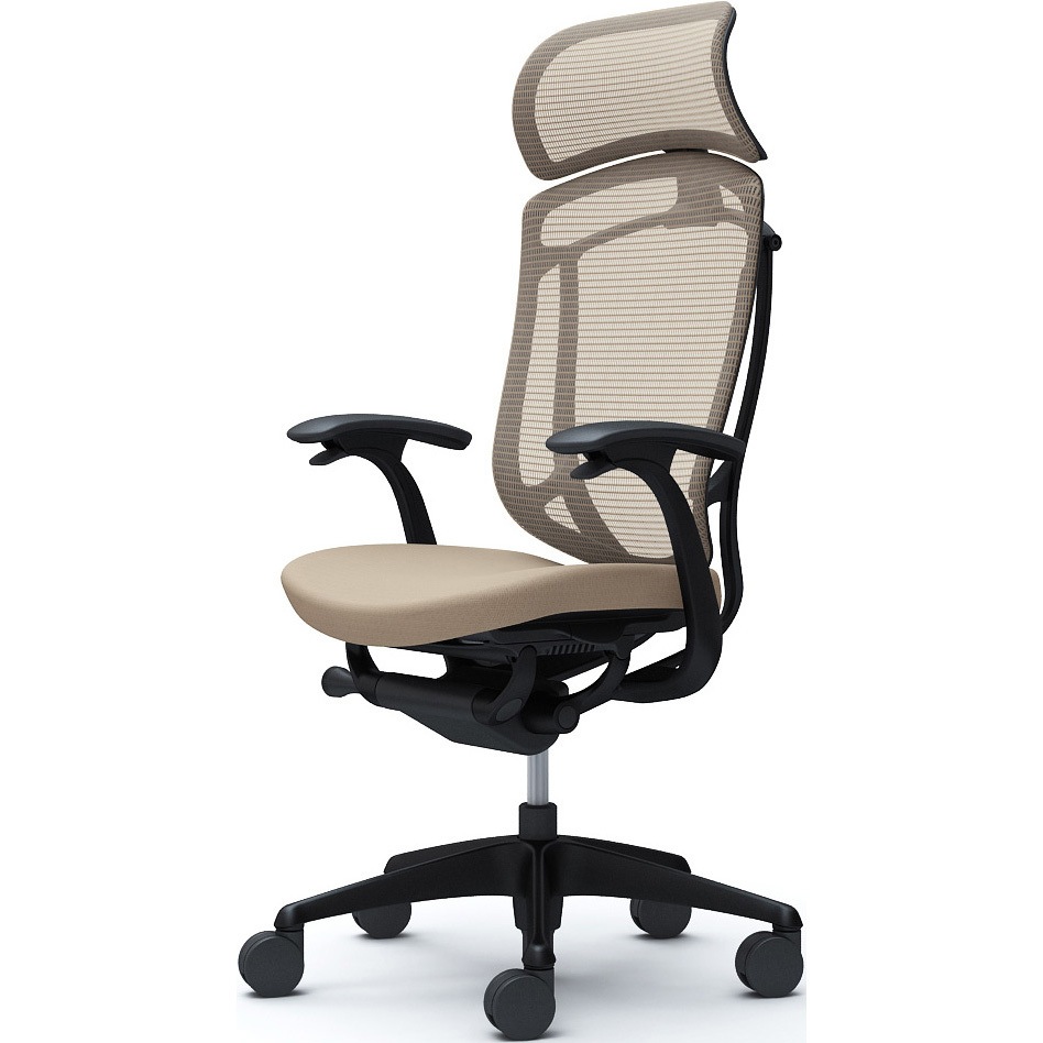 CC47ZR FPC7 コンテッサセコンダ、固定肘、固定ヘッド、座クッション、ハンガー無、ランバー無、ブラックB、ブラック、脚ブラック、ウレタン 1脚 オカムラ(岡村製作所) 【通販モノタロウ】