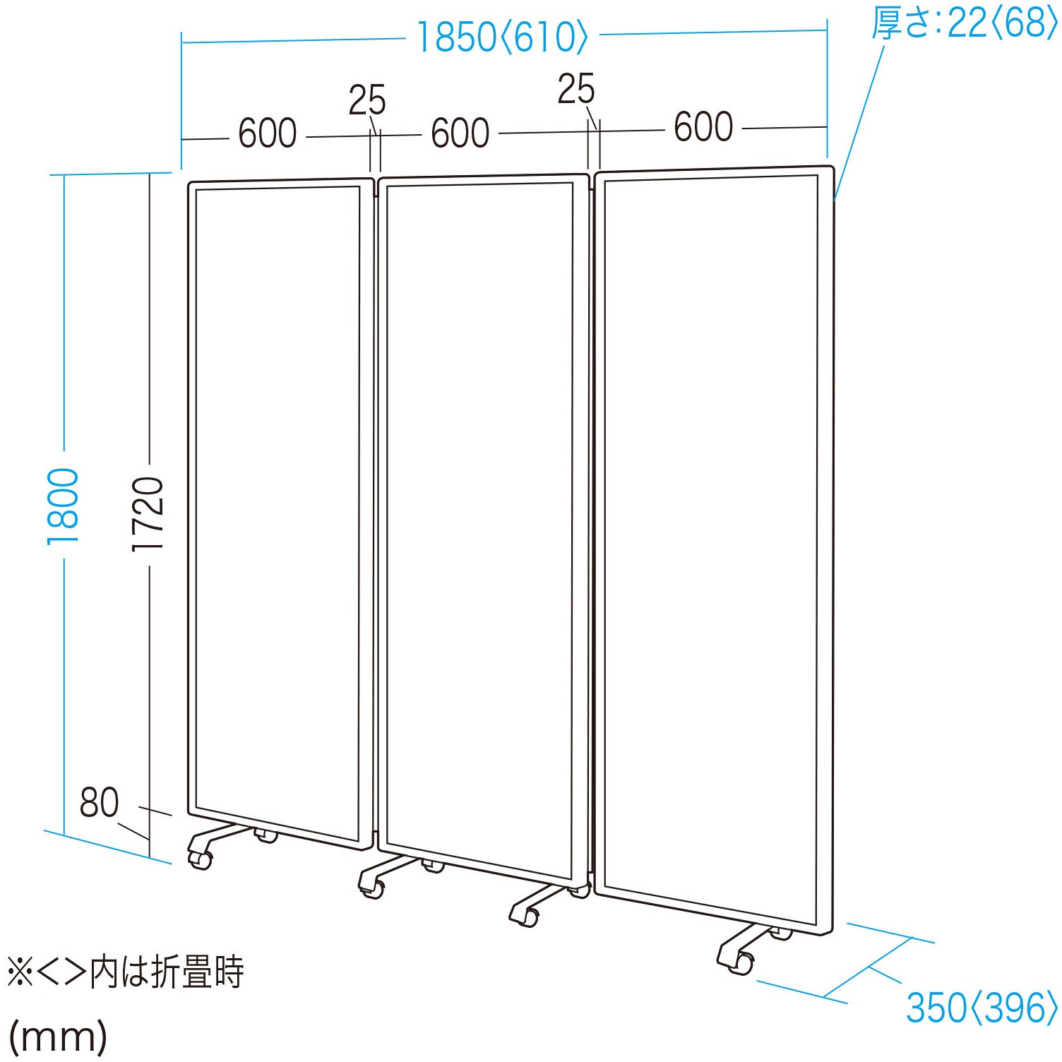 SPT-C18063GY パーティション 三連タイプ クロスタイプ サンワサプライ