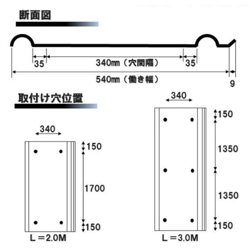 仮囲い安全鋼板取付金具付き