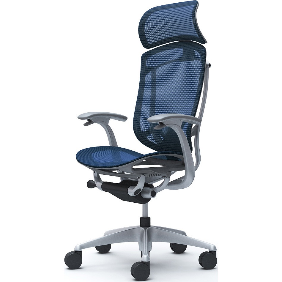 CC45YE FPG4 コンテッサセコンダ、固定肘、固定ヘッド、座メッシュ、ハンガー無、ランバー付、グレーB、シルバー、脚シルバー、ウレタン 1脚 オカムラ(岡村製作所) 【通販モノタロウ】