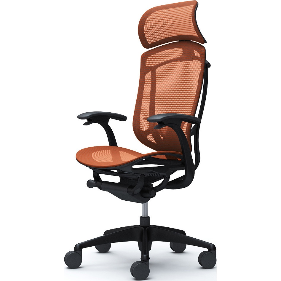 CC45ZS FPH8 コンテッサセコンダ、固定肘、固定ヘッド、座メッシュ、ハンガー無、ランバー付、ブラックB、ブラック、脚ブラック、ウレタン 1脚 オカムラ(岡村製作所) 【通販モノタロウ】